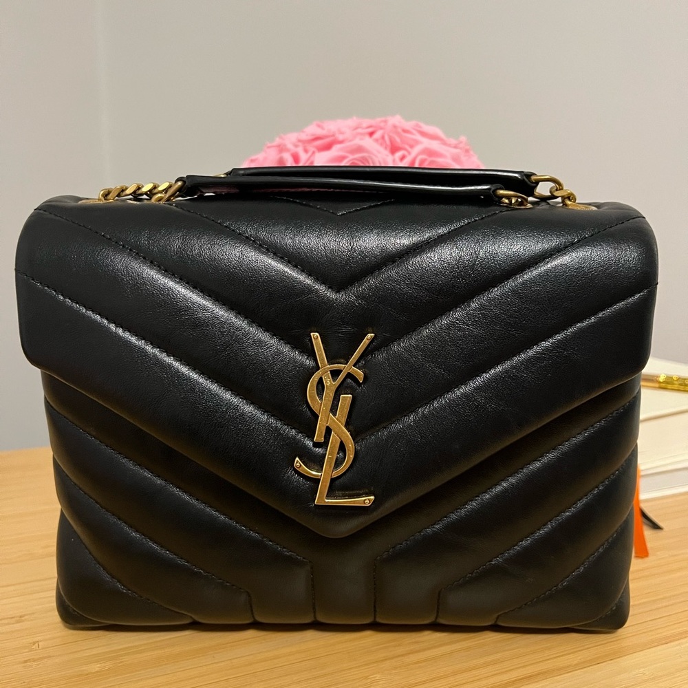 YSL LOULOU SMALL CHAIN BAG IN QUILTED "Y" LEATHER